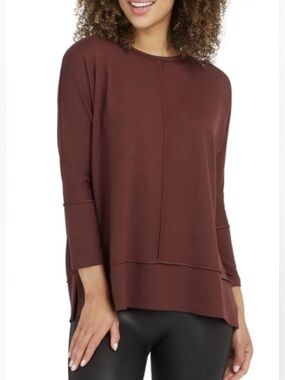 SPANX Perfect Length Dolman Top | Wine | Oversized Luxe Lounge Top | Size L